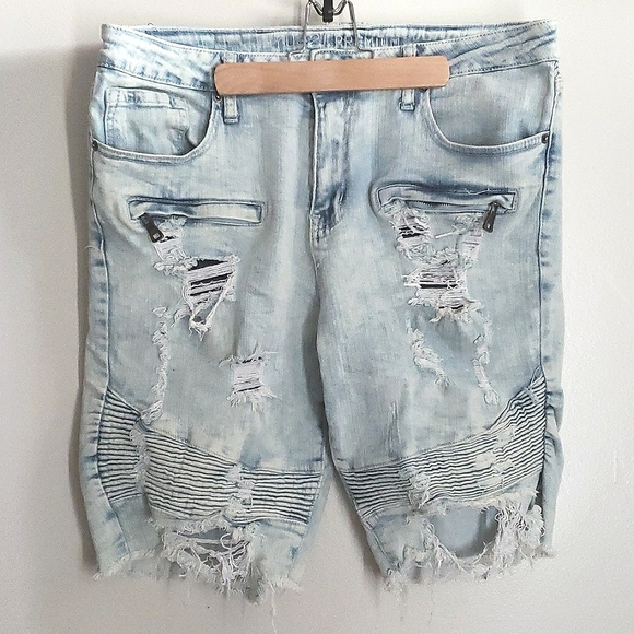 Rue21 Mens Jean Biker Shorts - Picture 1 of 5